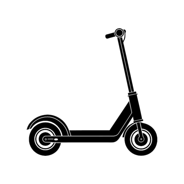 Minimal de dos ruedas Scooter de patinaje vectorial silueta eléctrica y no eléctrica scooter de dos Ruedas