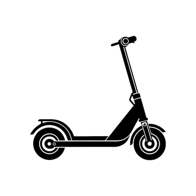 Minimal de dos ruedas Scooter de patinaje vectorial silueta eléctrica y no eléctrica scooter de dos Ruedas