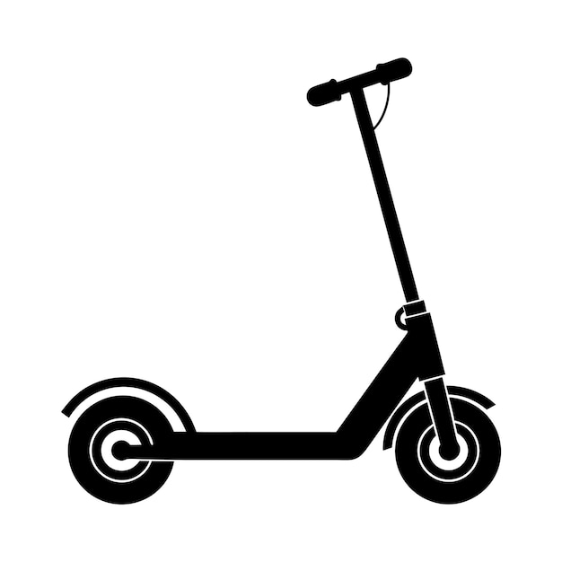 Minimal de dos ruedas Scooter de patinaje vectorial silueta eléctrica y no eléctrica scooter de dos Ruedas