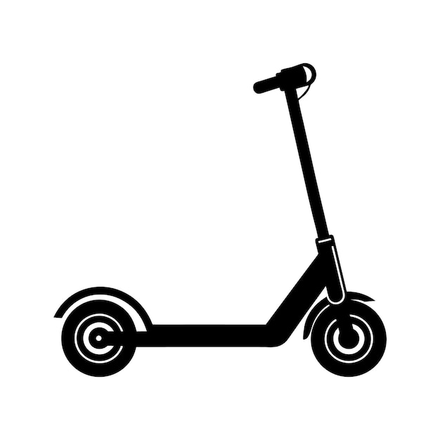 Minimal de dos ruedas Scooter de patinaje vectorial silueta eléctrica y no eléctrica scooter de dos Ruedas