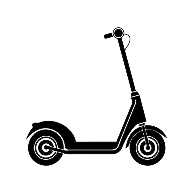 Minimal de dos ruedas Scooter de patinaje vectorial silueta eléctrica y no eléctrica scooter de dos Ruedas