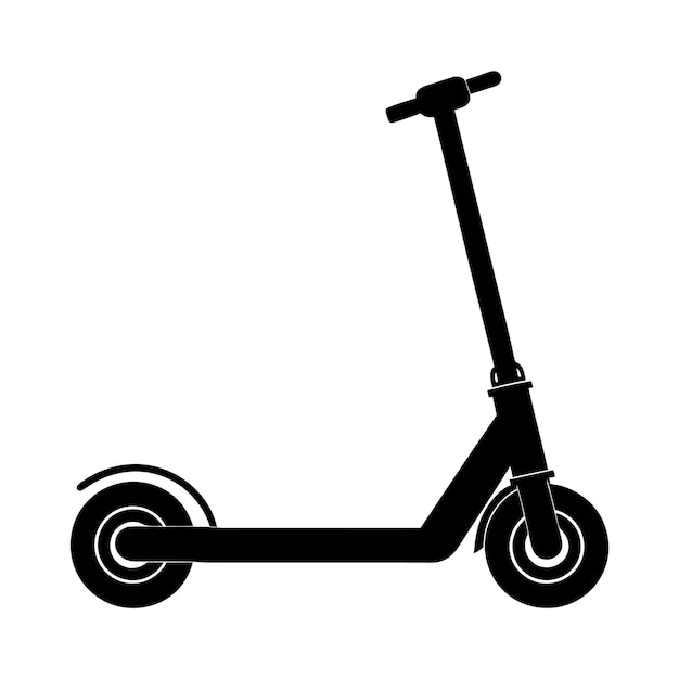 Minimal de dos ruedas Scooter de patinaje vectorial silueta eléctrica y no eléctrica scooter de dos Ruedas