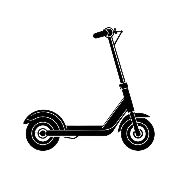 Minimal de dos ruedas Scooter de patinaje vectorial silueta eléctrica y no eléctrica scooter de dos Ruedas