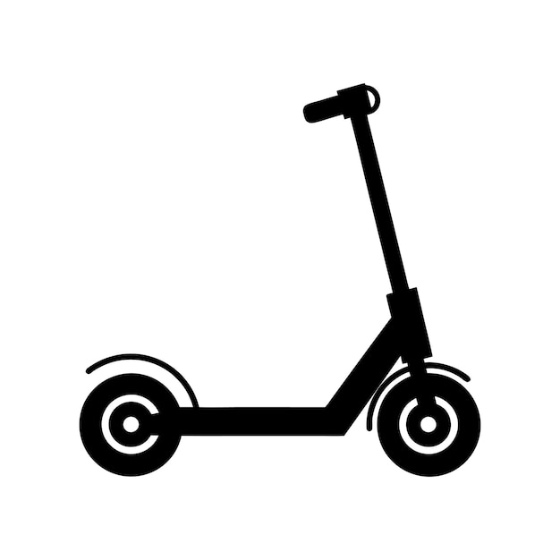 Minimal de dos ruedas Scooter de patinaje vectorial silueta eléctrica y no eléctrica scooter de dos Ruedas