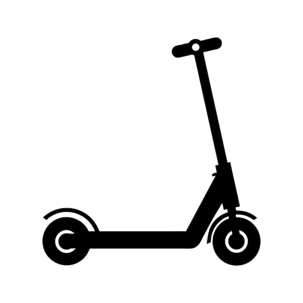 Minimal de dos ruedas Scooter de patinaje vectorial silueta eléctrica y no eléctrica scooter de dos Ruedas