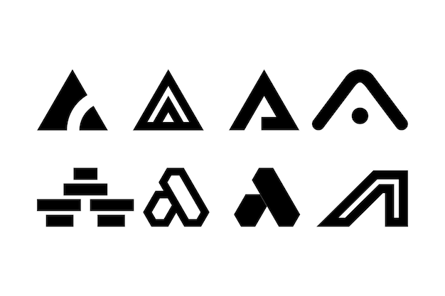 Minimal impresionante creativo de moda profesional letra un conjunto de logotipo plantilla de diseño de logotipo en negro