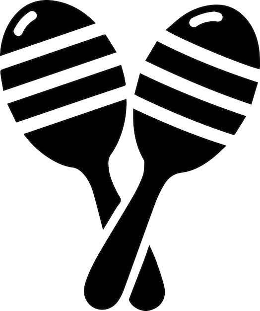 Minimal Maracas icono vectorial silueta fondo blanco relleno con negro 11