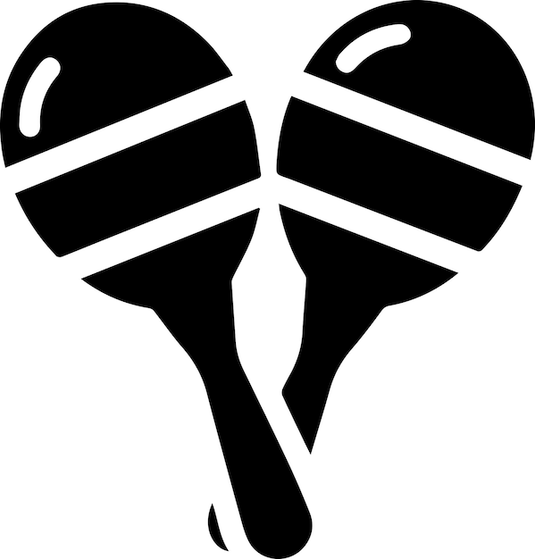 Minimal Maracas icono vectorial silueta fondo blanco relleno con negro 8