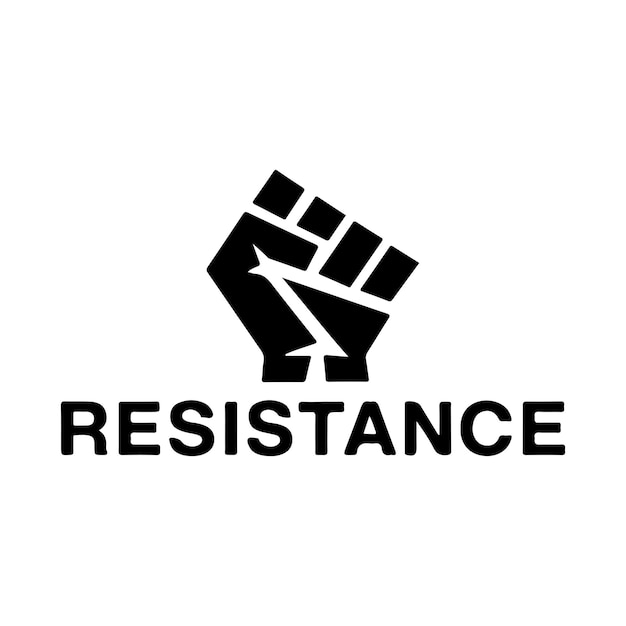 minimal resistance vector art silueta diseño de icono de logotipo diseño de estilo en blanco y negro