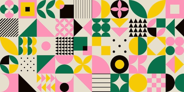 Minimal vintage de los años 20 diseño de patrón sin costuras geométrico vintage Bauhaus