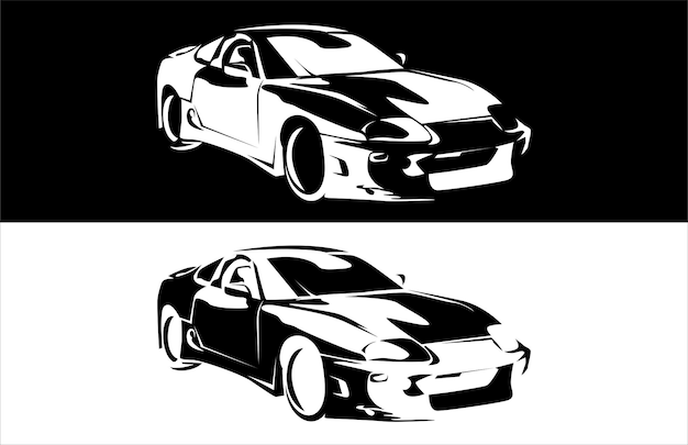 Minimalismo Ilustración Super Car Diseño Vectorial