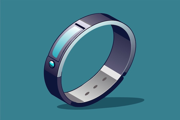 Vector minimalist fitness tracker that appears as a thin metallic bracelet
