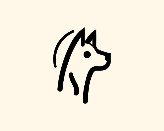 Minimalist handdrawn dog logo for pet branding
