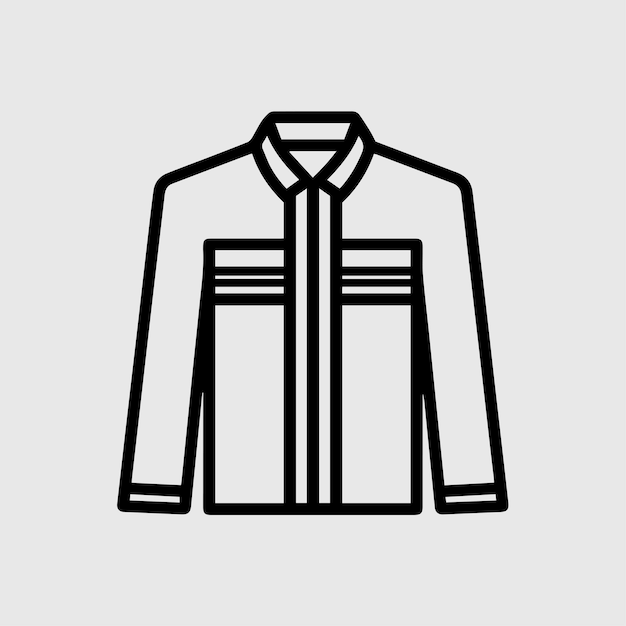 Minimalist Line Art Jacket Coat Icon Vector