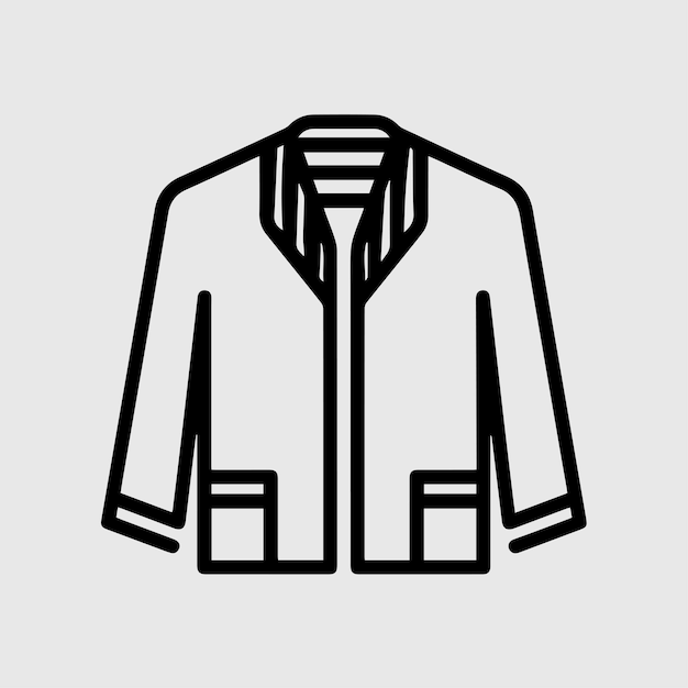 Minimalist Line Art Jacket Coat Icon Vector
