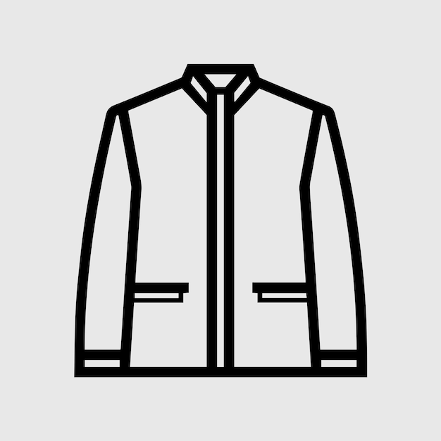 Minimalist Line Art Jacket Coat Icon Vector