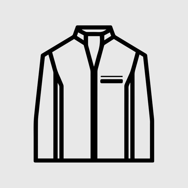 Minimalist Line Art Jacket Coat Icon Vector