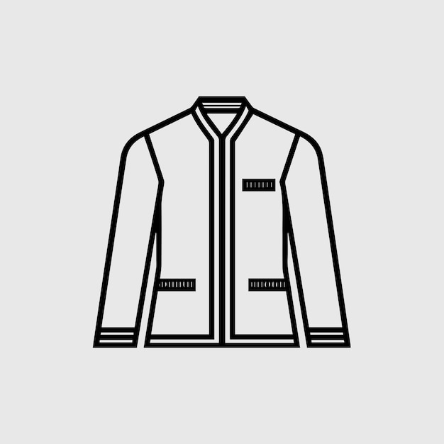 Minimalist Line Art Jacket Coat Icon Vector