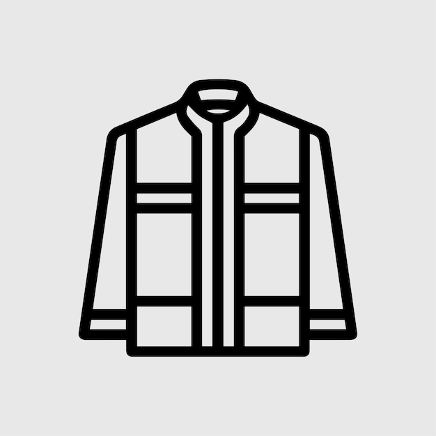 Minimalist Line Art Jacket Coat Icon Vector
