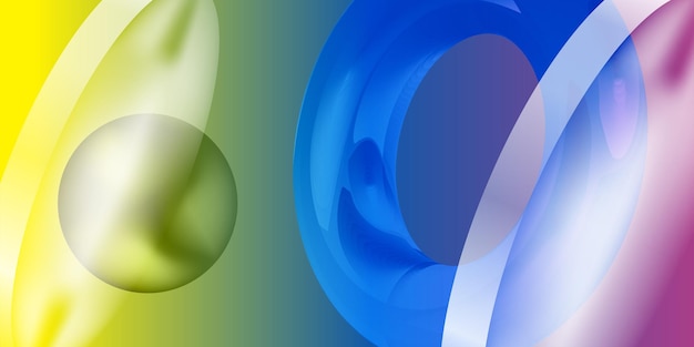 Minimalista 3D Glassmorphism Gradiente de superposición de fondo Círculo geométrico Diseño de pancartas con efecto de vidrio