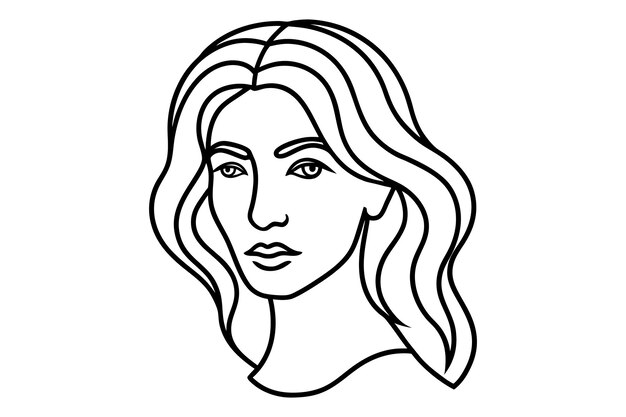Minimalista Abstracto Arte de línea facial femenina Elegante Dibujo vectorial de perfil de una línea