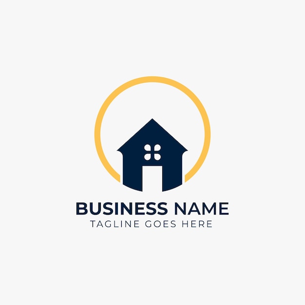 Minimalista Arquitectura inmobiliaria Interior Diseño de logotipo de negocio de bienes raíces plantilla vectorial