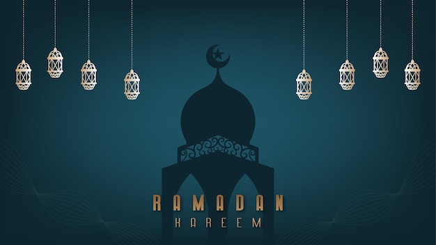 minimalista azul premium elegante diseño de papel tapiz vectorial de Ramadán para celebraciones islámicas