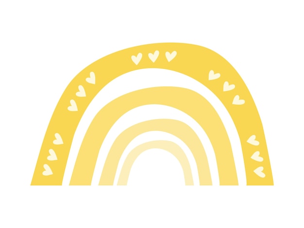 Minimalista boho arco iris amor amarillo arco iris para tarjetas de bebé y carteles boho vivero arco iris impresión