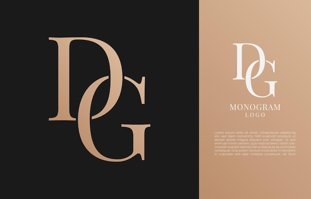 minimalista DG o GD letra inicial marca y logotipo vintage