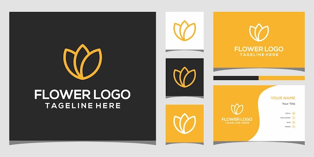 Minimalista elegante flor rosa belleza cosméticos yoga y spa logo diseño inspiración