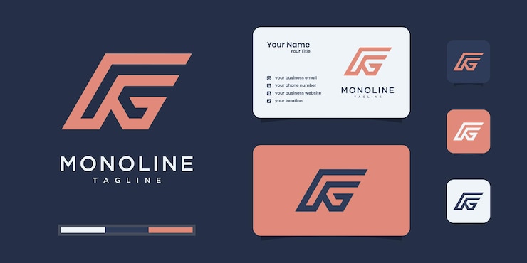Vector minimalista f y g o fg logo monograma, alfabeto, letra, inspiración de diseño inicial