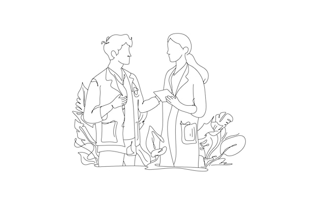 Minimalista Line Art Ilustración médica para diseño web y publicidad Arte elegante