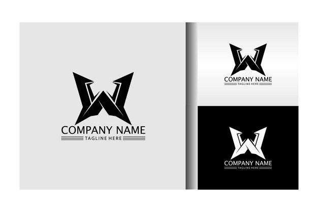 Minimalista Moderno Logotipo de la letra W Elegante Colección de diseño de monograma