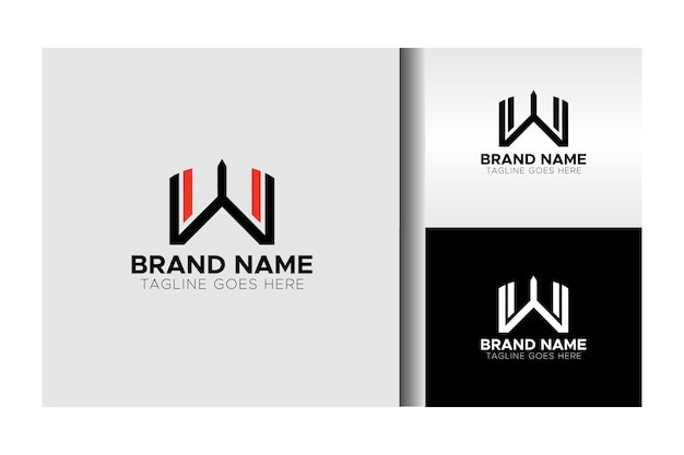 Minimalista Moderno Logotipo de la letra W Elegante Colección de diseño de monograma