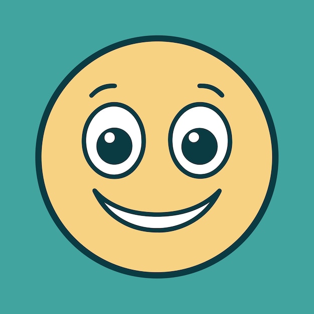 Minimalista ojos de corazón emoji cara arte vectorial expresión sonriente en fondo de color sólido