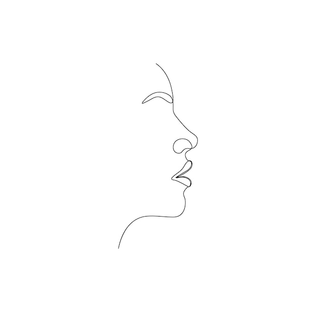 Minimalista pero cautivador esta ilustración de arte en línea captura la esencia de la gracia femenina un