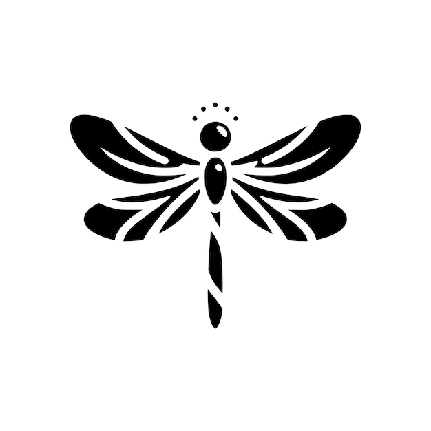 Minimalista silueta hermoso diseño de logotipo de libélula.