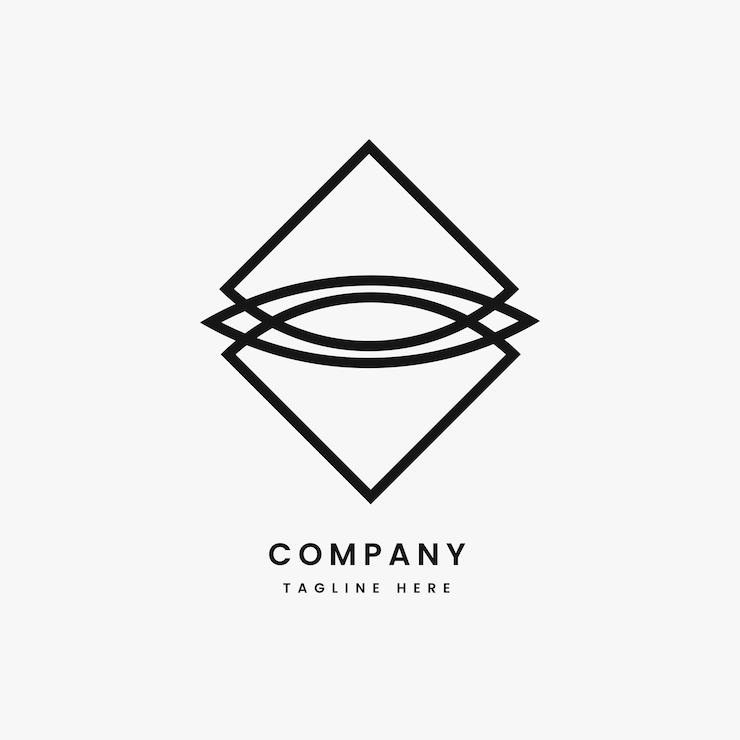 Vector minimalista triangular abstracto con plantilla de diseño de logotipo de línea
