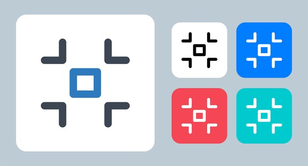 Minimizar iconos de contorno de línea de ilustración de vector de icono