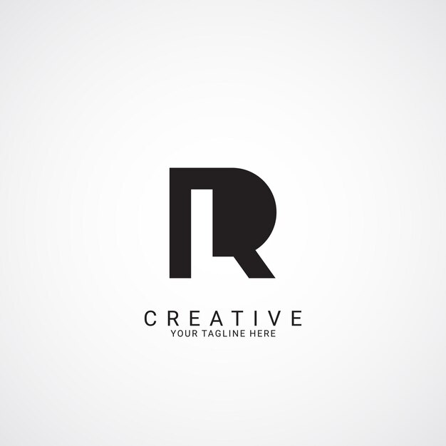 Mínimo creativo inicial basado en el logotipo de RL LR Letra RL LR monograma elegante creativo con color negro