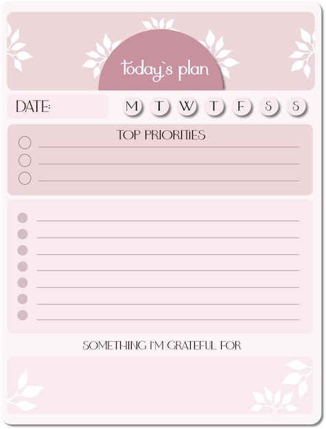 Minitarjetas diarias semanales diarias semanales hola gracias disfruta notas azul rosa editable