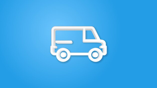 Minivan transporte coche icono realista 3d línea vector ilustración Vista superior