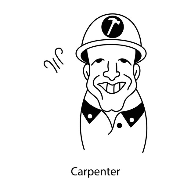 Mira el avatar garabateado de un carpintero