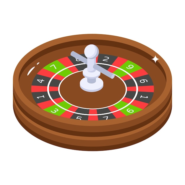 Mira este ícono isométrico de la ruleta del casino