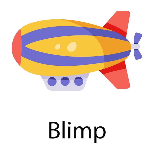 Mira este ícono plano de dirigible