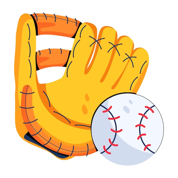 Mira este ícono plano de un guante de béisbol.