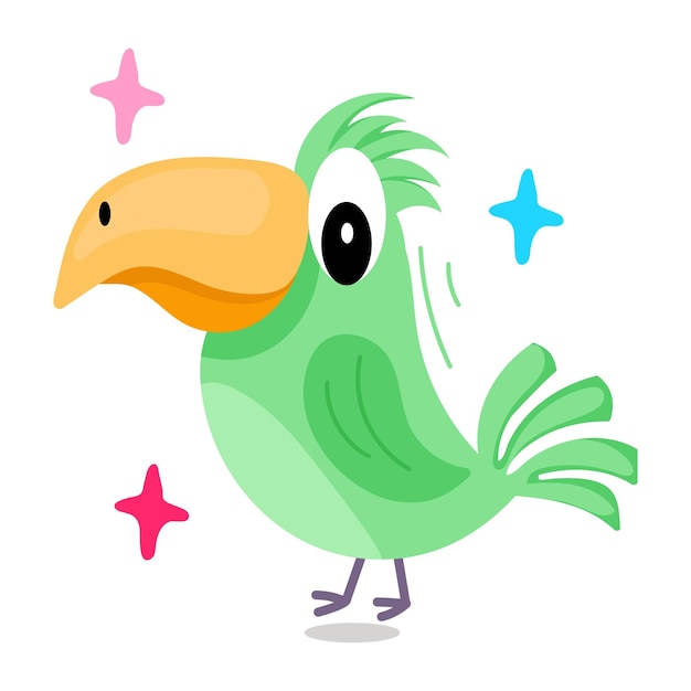 Mira esta linda pegatina plana de loro