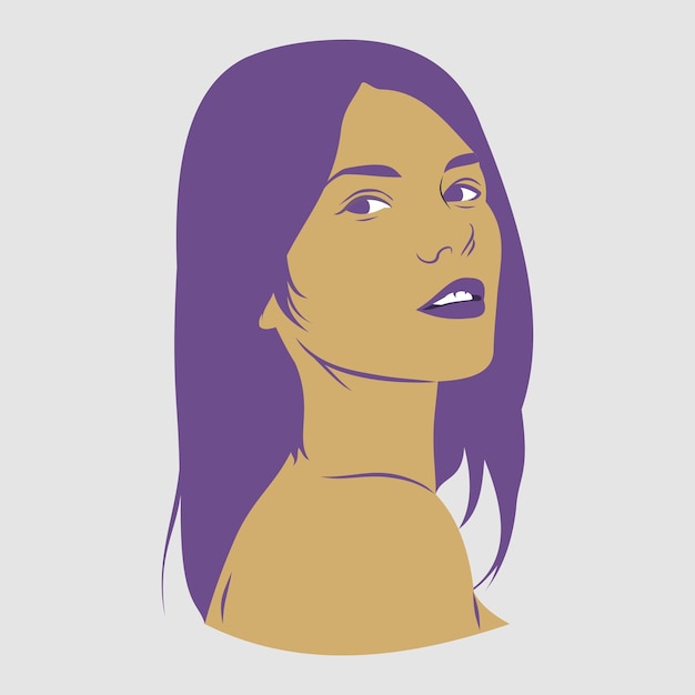 Vector mirada cautivadora ilustración de mujer hermosa