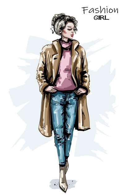 Mirada de mujer de moda.