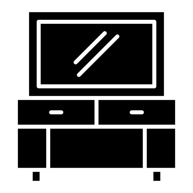 Mirror Glyph Solid Black Illustration